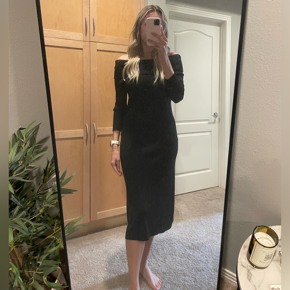 Max Studio Black Midi Dress